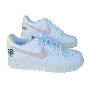 ⭐Nike Air Force 1 S 9.5 Women Retro shoes Low 07 SE White Embroidered DJ6377-100
